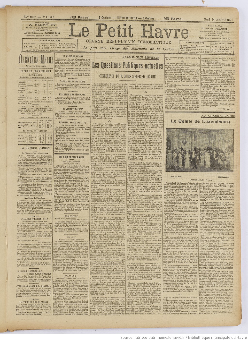 Le Petit Havre : organe républicain, démocratique, socialiste [