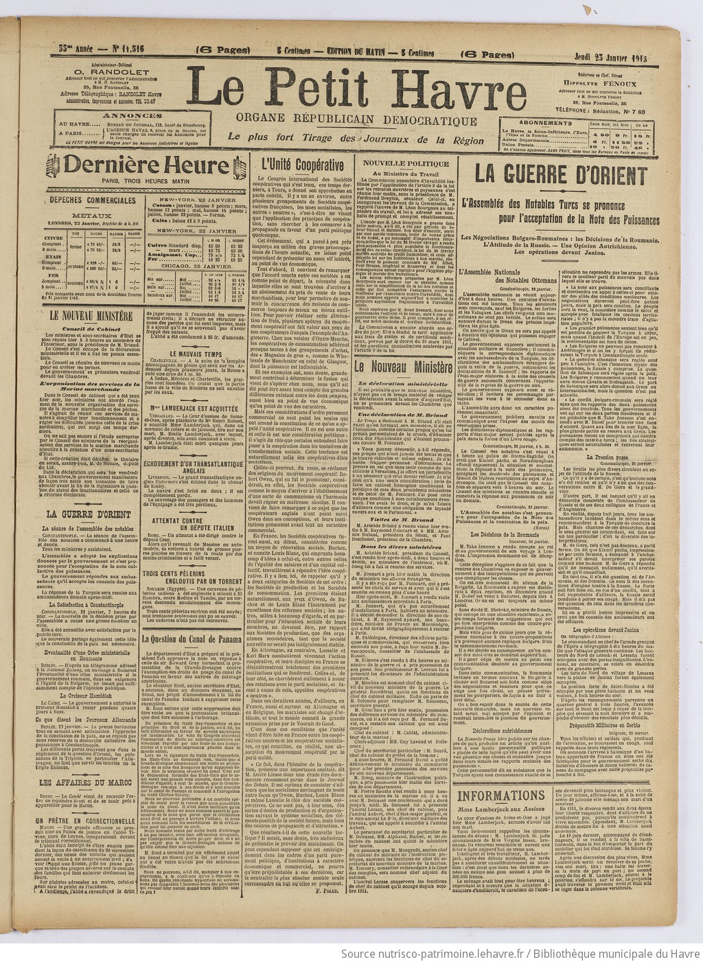 Le Petit Havre : organe républicain, démocratique, socialiste [