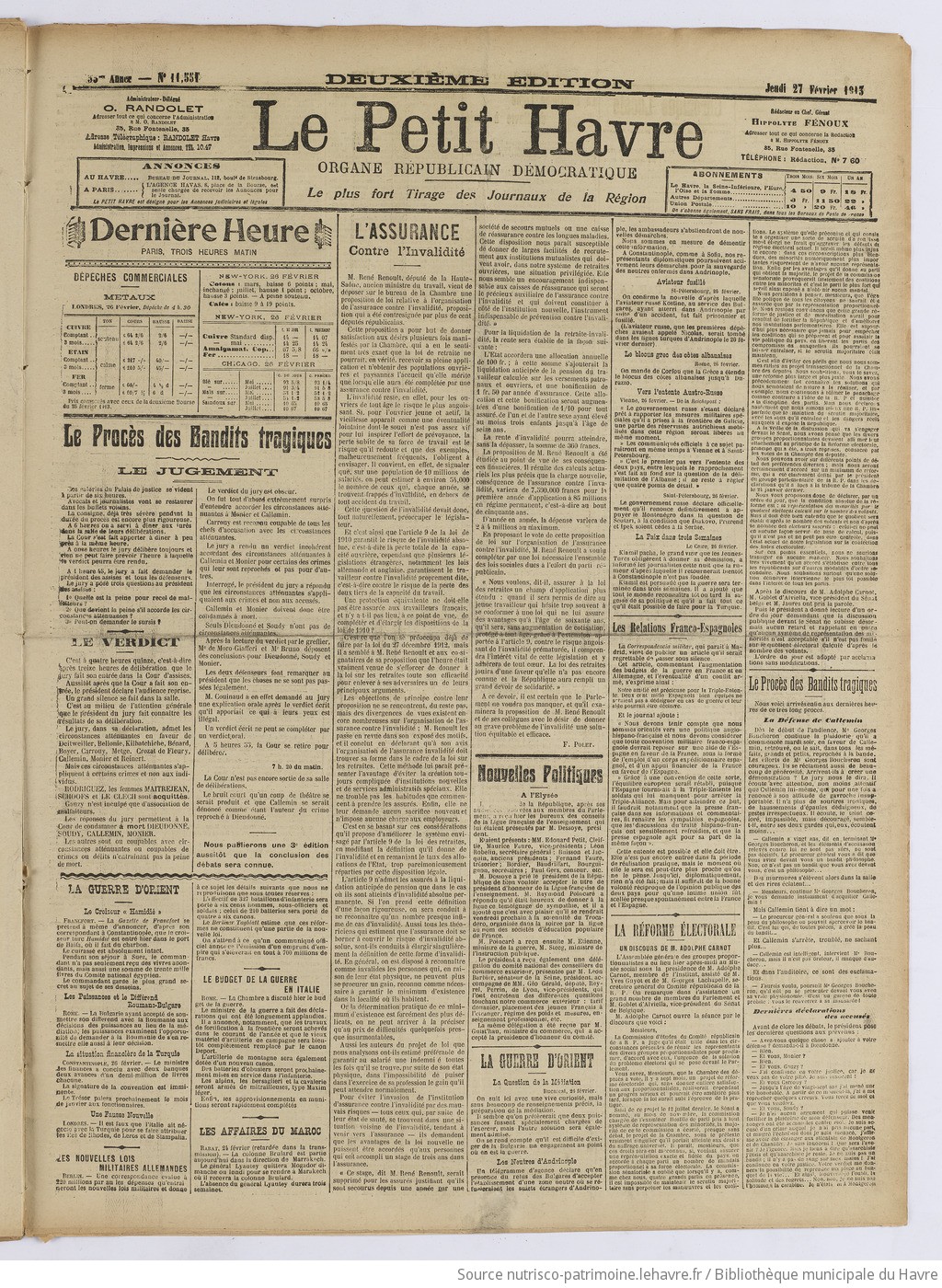 Le Petit Havre : organe républicain, démocratique, socialiste [