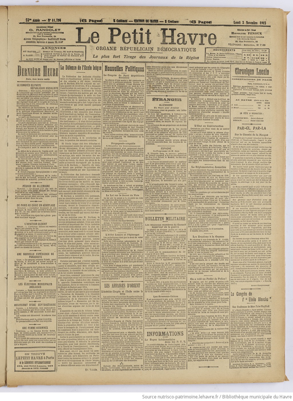 Le Petit Havre : organe républicain, démocratique, socialiste [