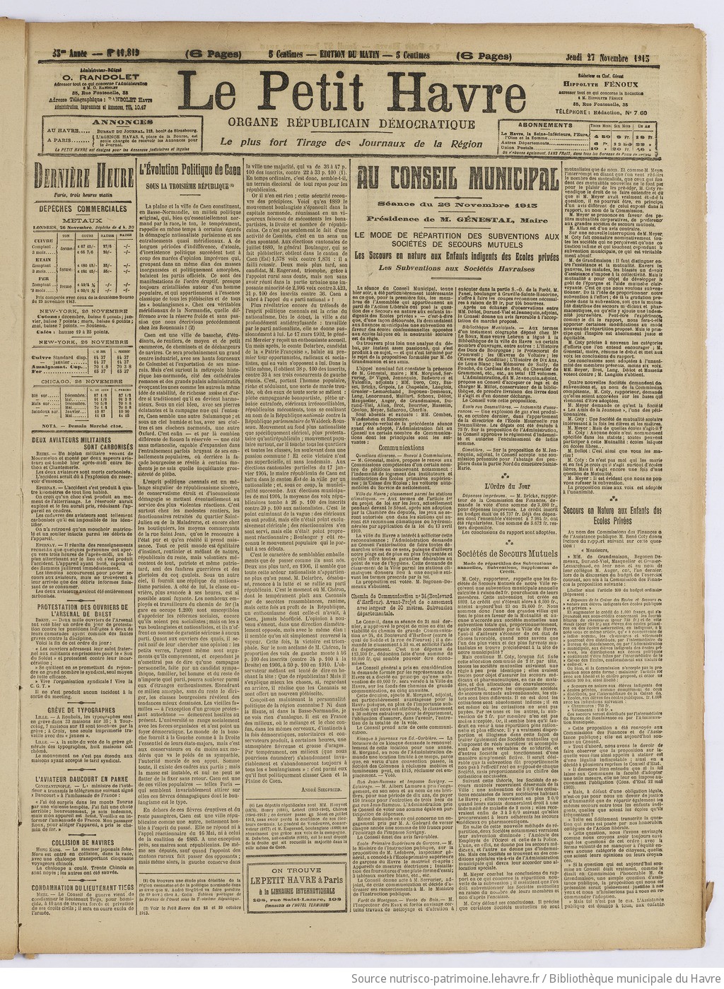 Le Petit Havre : organe républicain, démocratique, socialiste [