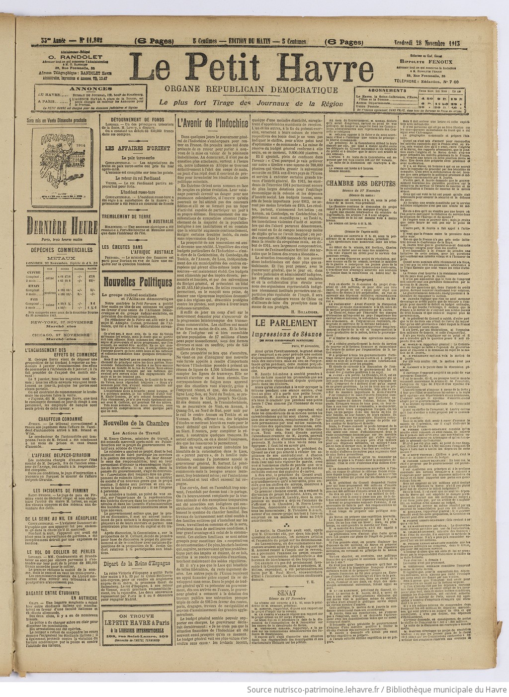 Le Petit Havre : organe républicain, démocratique, socialiste [