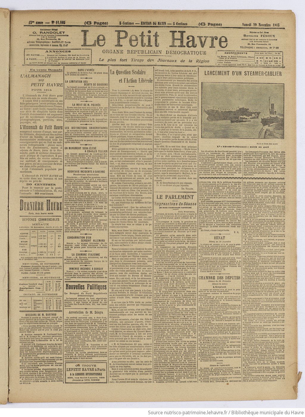 Le Petit Havre : organe républicain, démocratique, socialiste [