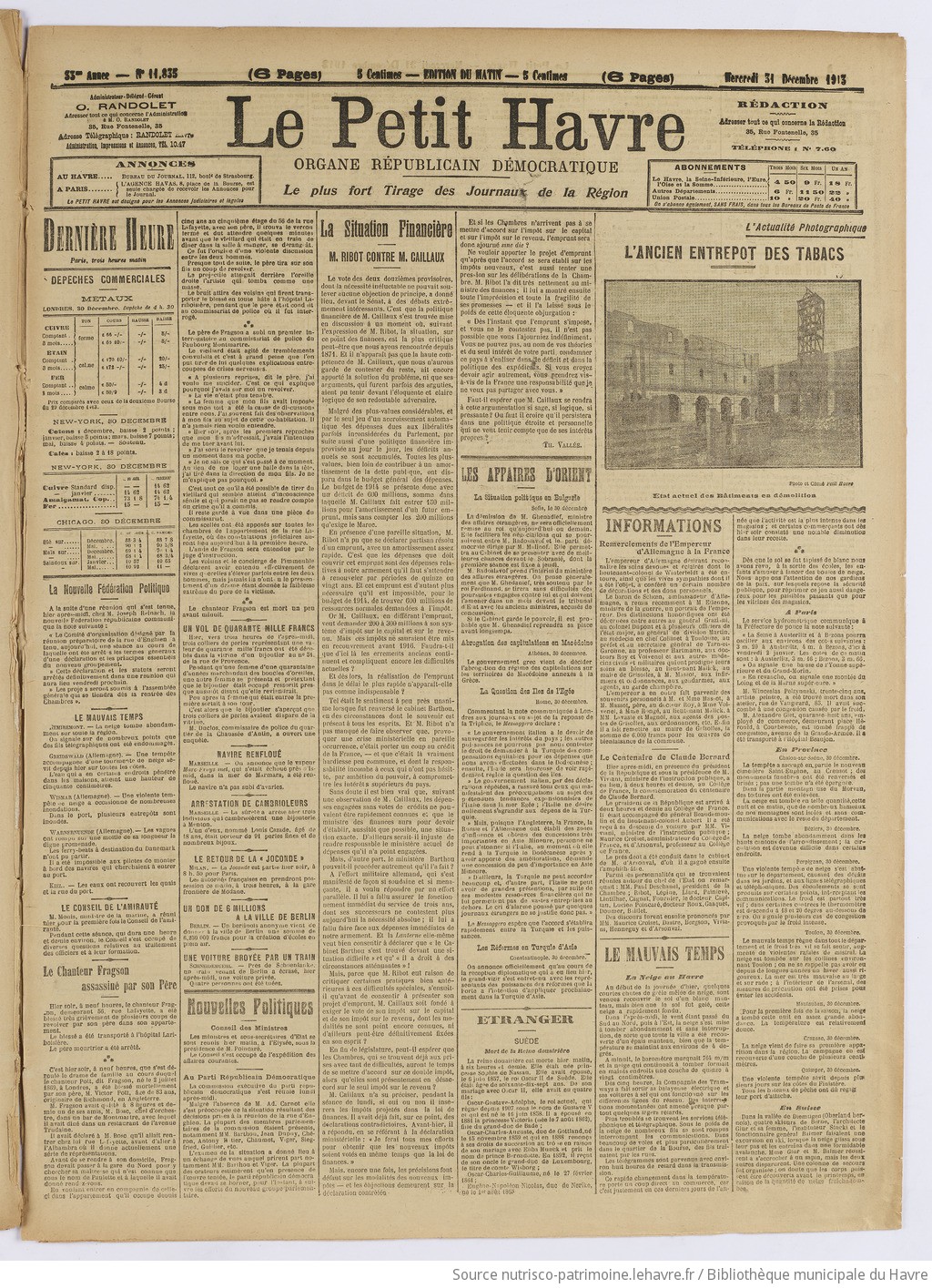 Le Petit Havre : organe républicain, démocratique, socialiste [