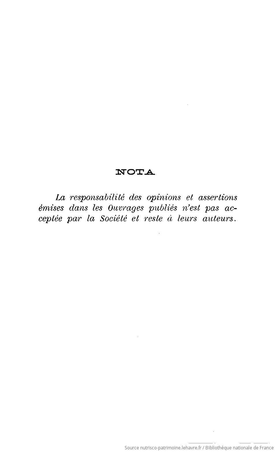 Recueil des publications de la Société havraise d'études diverses - vue 4 - page NP