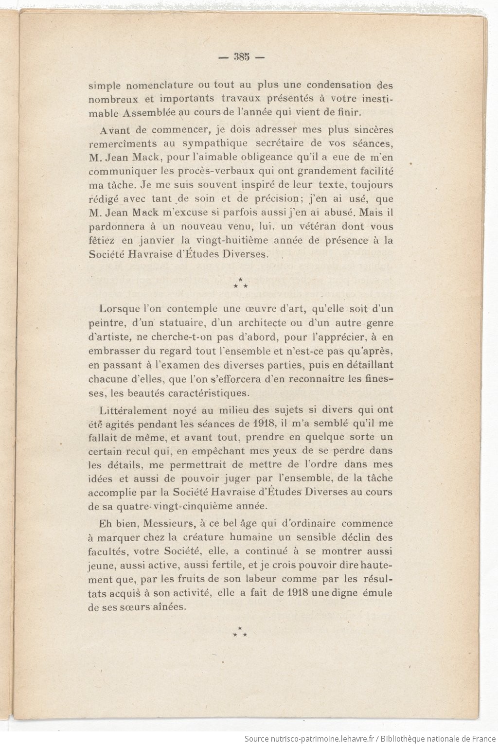 Recueil des publications de la Société havraise d'études diverses - vue 55 - page 385