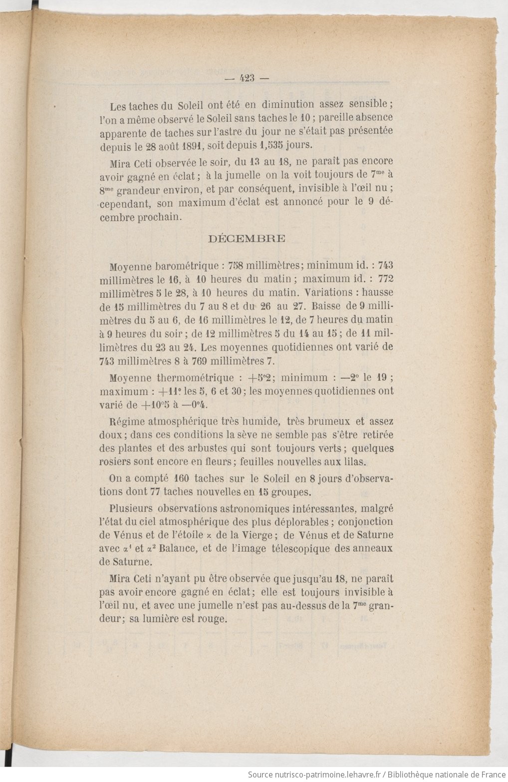 Recueil des publications de la Société havraise d'études diverses - vue 61 - page 423