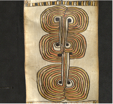 Yeux dans motifs, rouleau magique éthiopien de Gabra Libanos, XIXe siècle